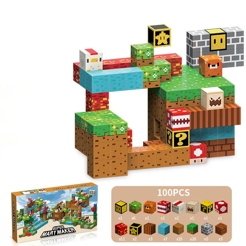 mario magnetic building blocks 100 pieces