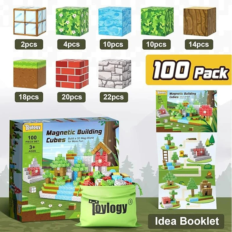 minecraft magnetic building blocks 100 pieces